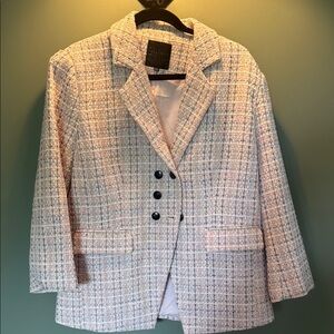 Elegant Cream Tweed Women's Jacket